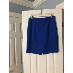 J Crew Blue Wool Pencil Skirt Classic Career Business Office Knee Length‎ Preppy